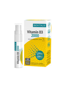 Biovitalis vitamin D3 2000 oralno pršilo v plastični embalaži s pršilko, 20ml.
