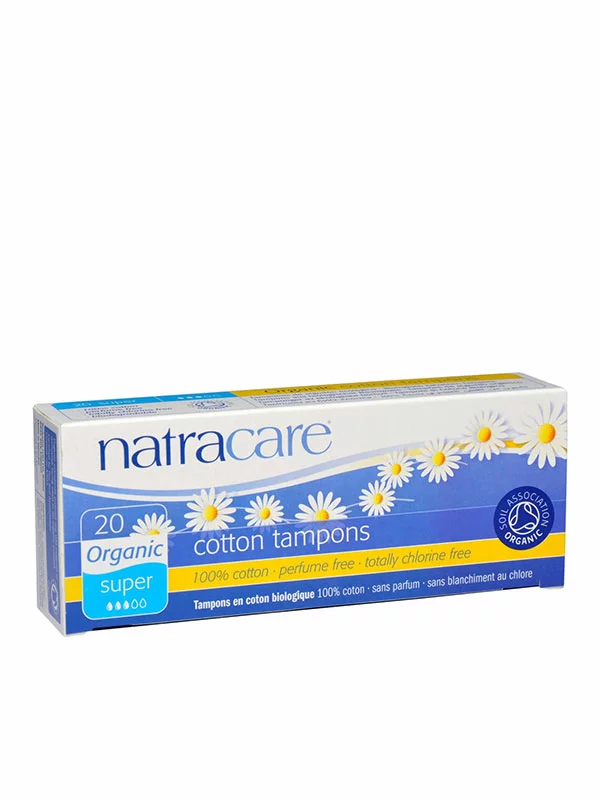 Natracare tamponi super v kartonski embalaži, 20 kosov.