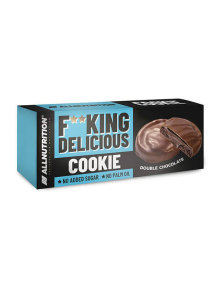 All Nutrition čokoladni piškoti s čokoladnim nadevom brez dodanega sladkorja v kartonski embalaži, 128g.