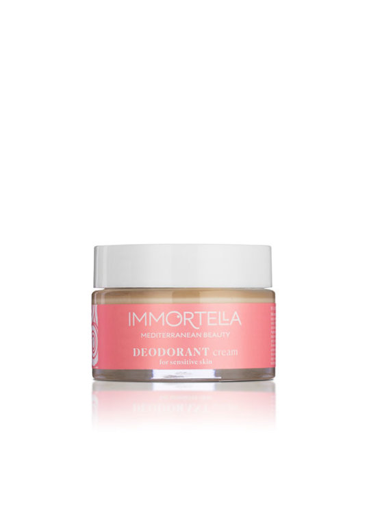 Immortella sensitive deo krema v stekleni posodici, 50ml.