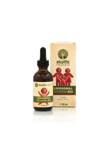 Ekolife Natura liposomski vitamin B12 v steklenički s kapalko, 60ml.