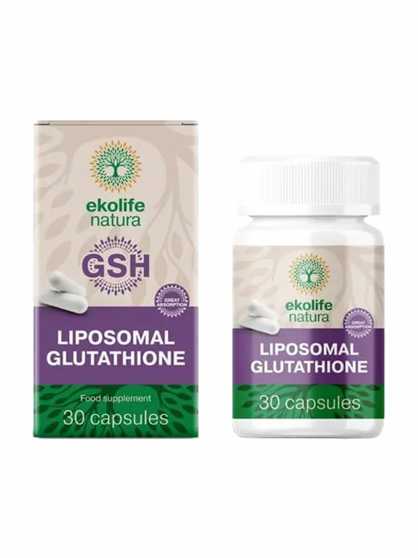 Ekolife Natura liposomski glutaton v plastični embalaži, 30 kapsul.