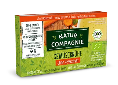 Natur Compagnie zelenjavne jušne kocke brez kvasa v kartonski embalaži, 84g.