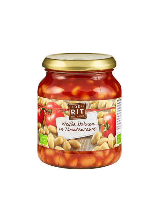 De Rit ekološki beli fižl v pradižnikovi omaki v kozarcu, 360g.