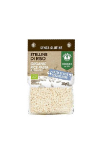 Probios ekološke riževe testenine v obliki zvezdic v prozorni plastični embalaži, 250g.