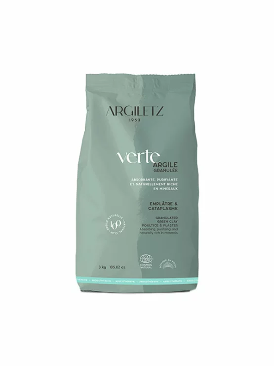 Argiletz zelena glina v granulah v embalaži vsebuje 3kg