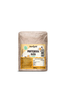 Nutrigold bveljakovinska kaša z vanilijo in borovnico  v prozorni embalaži 400g