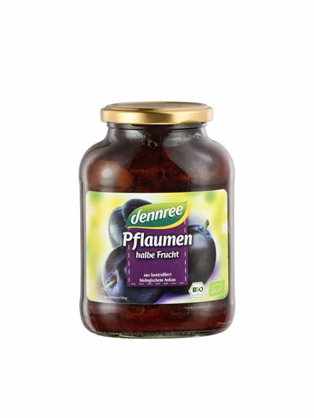 Dennree slivov kompot ekološki v stekleni steklenici 540 g