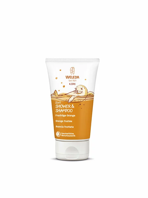 Weleda kids 2v1 šampon in gel za prhanje v embalaži 150ml