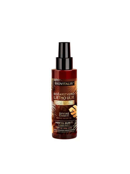 Biovitalis suho olje za sončenje SPF15  v embalaži 100ml
