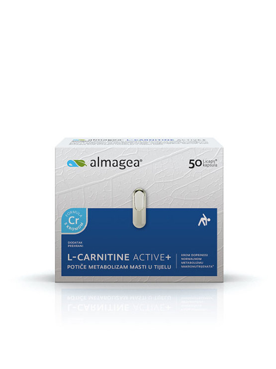 Almagea L-Carnitine Active+ v kasronski embalaži 50 kapsul