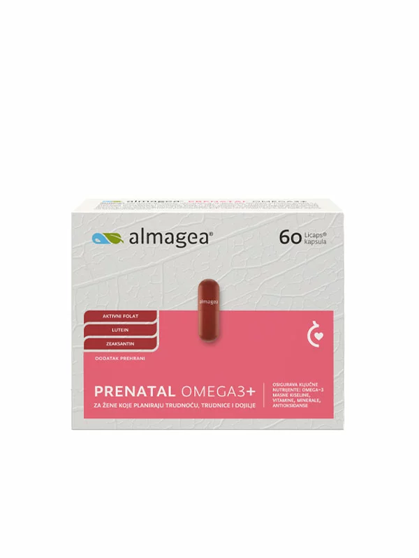 Almagea Prenatal Omega 3+ v kartonski embalaži 60 kapsul