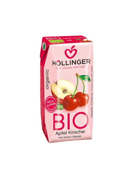 Hollinger sok iz jabolk in češenj v tetrapaku s slamico v embalaži 200ml