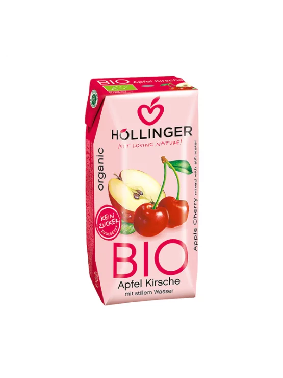 Hollinger sok iz jabolk in češenj v tetrapaku s slamico v embalaži 200ml