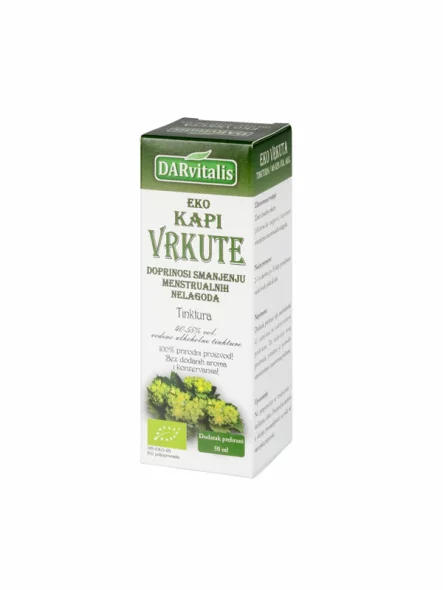 Darvitalis ekološke kapljice plahtice v temni stekleni embalaži, 50ml