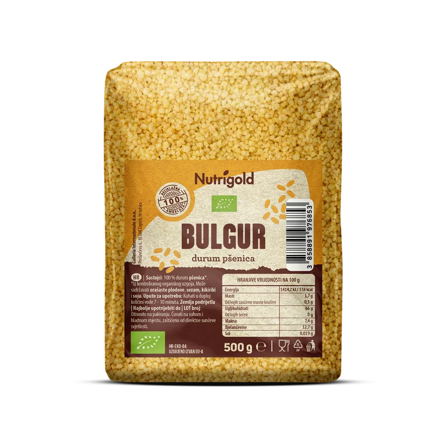 Nutrigold obrok -bulgur -  v prozorni, plastični embalaži 500g embalaži