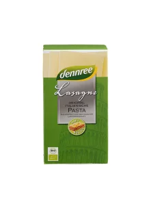 Dennree ekološke testenine za lazanjo iz trde pšenice v kartonski embalaži, 250g.