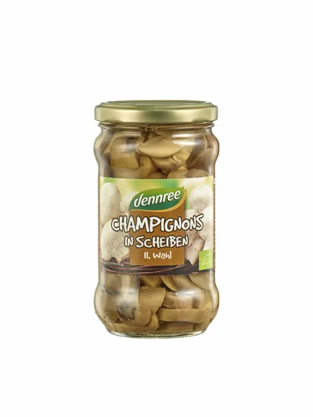 Šampinjoni v vodi – Ekološki 280g Dennree
