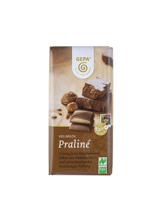 Ekološke čokoladne praline Gepa v papirnati embalaž, 100g.