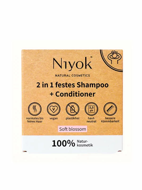Niyok trdi šampon in regenerator soft blossom v embalaći 70ml