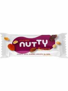 Nutty BARica ploščica It's a date – mandlji, datlji, arašidi in marelice  Brez glutena v embalaži  50g
