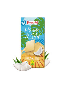 Frankonia ekološka veganska bela čokolada kokos in mandlji v embalaži 100g