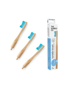 Bambusova zobna ščetka z zamenljivo glavo Medium Modra - Humble Brush