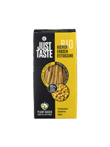 Just Taste ekološa testenina iz čičerike in soje prihaja v embalaži iz kartona po 250g.