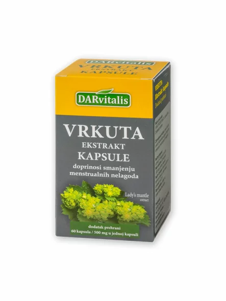 Darvitalis izvleček plahtice za žensko zdravje v stekleni embalaži vsebuje 60 kapsul