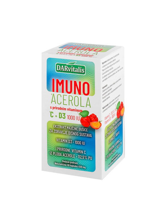 Darvitalis Imuno acerola z vitaminom C+D3 vsebuje 60 kapsul