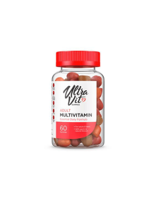 Ultravit Multivitamin gummies za odrasle v prozorni embalaži vsebuje 60 kosov.