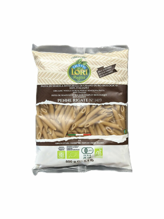 Pasta Lori Puglia polnozrnate testenine iz trde pšenice peresniki v embalaži ,500g