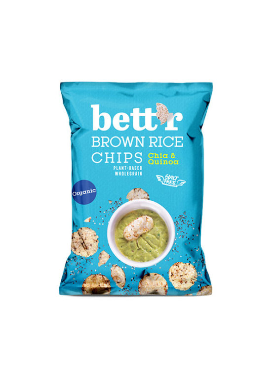 Bett'r Čips iz rjavega riža - Chia in kvinoja Ekološki v embalaži, 60g Bett'r