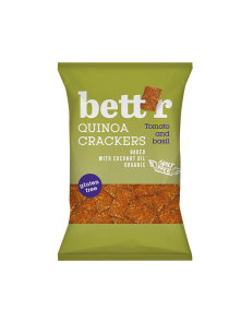 Bett'r krekerji iz kvinoje s paradižnikom in baziliko brez glutena v plastični embalaži 100g