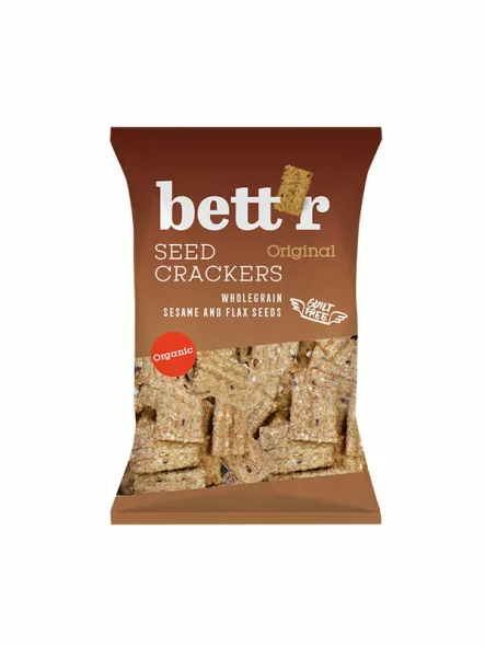 Bett'r krekerji iz polnozrnatih semen s kokosovim oljem v embalaži 150g