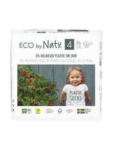 Plenice za otroke velikosti 4 (7-18 kg) Ekološke - 26 kosov Eco by Naty