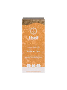 Khadi rastlinska barva za lase temno blond v oranžni škatli 100g