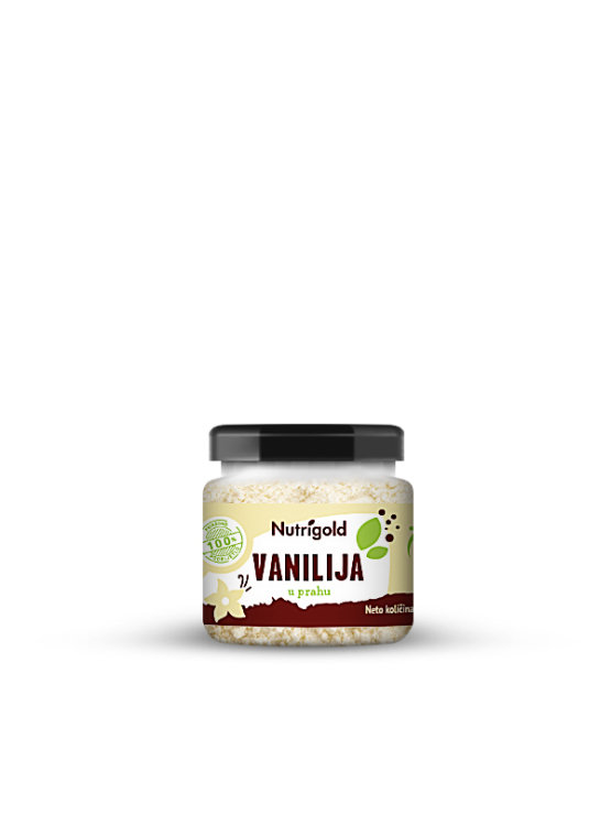 Nutrigold vanilija v prahu v prozorni, stekleni  embalaži  20g.