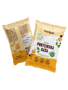 Nutrigold beljakovinska kaša vanilija v rumeni, plastični embalaži 65g