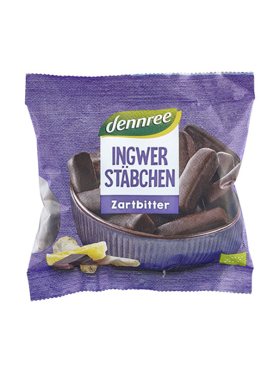 Dennree ingverjevi palčki v temni ččokoladi v embalaži 80g