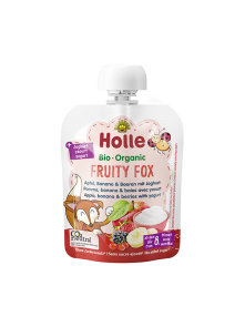 Holle Pire iz jabolka, banane in gozdnega sadeža "Fruity Fox" Ekološki  v embalaži 85g