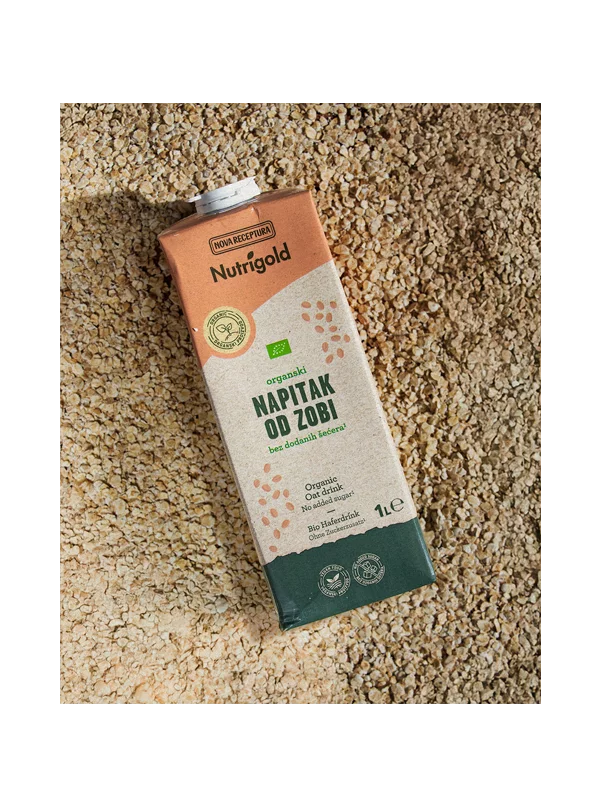 Nutrigoldov ovseni napitek brez dodanega sladkorja v kartonski embalaži 1000ml