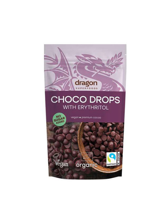 Čokoladni bonboni Choco drops z Eritritolom - Ekološki 200g Dragon Superfoods