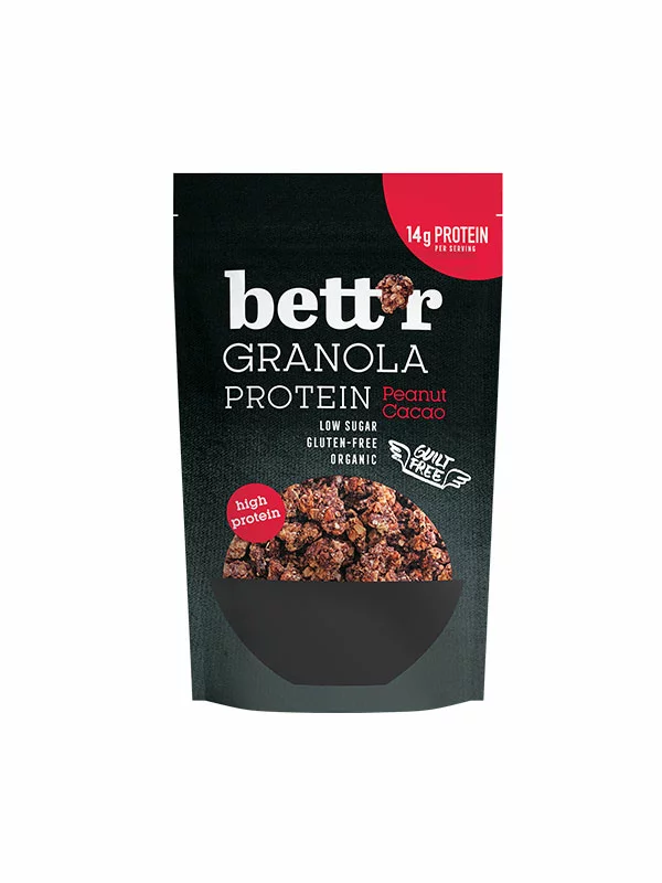 Beljakovinska granola Arašidi & Kakav Brez glutena - Ekološka 300g Bett'r