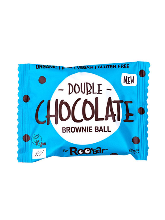 Brownie kroglica Dvojna čokolada Brez glutena - Ekološka 40g Roobar