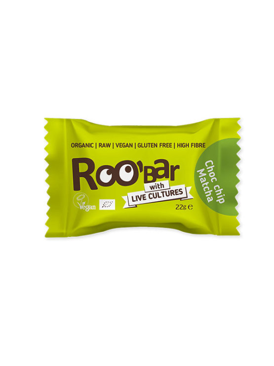 Energijska kroglica s probiotikom Matcha & Koščki čokolade - Ekološki 22g Roobar
