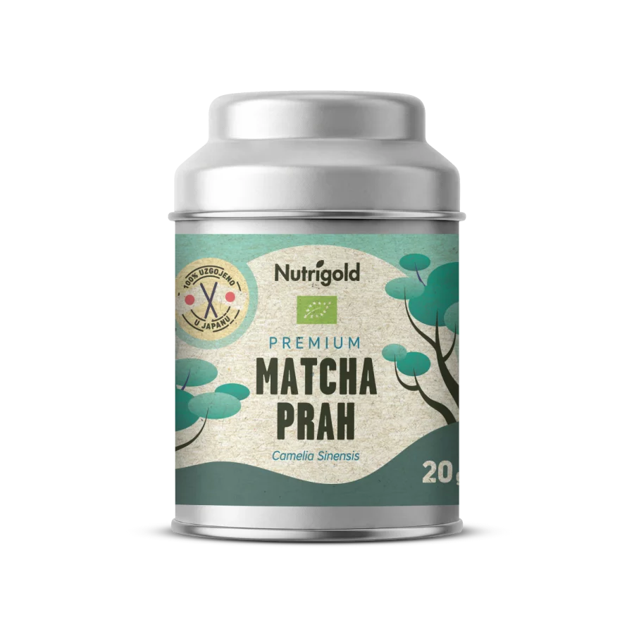 Nutrigold Premium matcha prah Ceremonial v temni embalaži, 20g