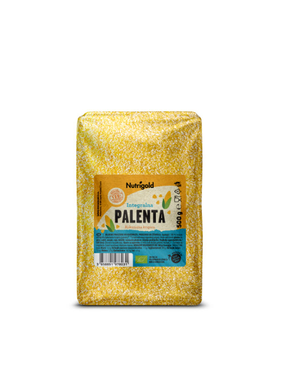 Nutrigold polnozrnata koruzna polenta v prozorni, plastični embalaži 500g