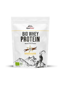 Alpen power whey beljakovine vanilije ekološke v beli embalaži 500g