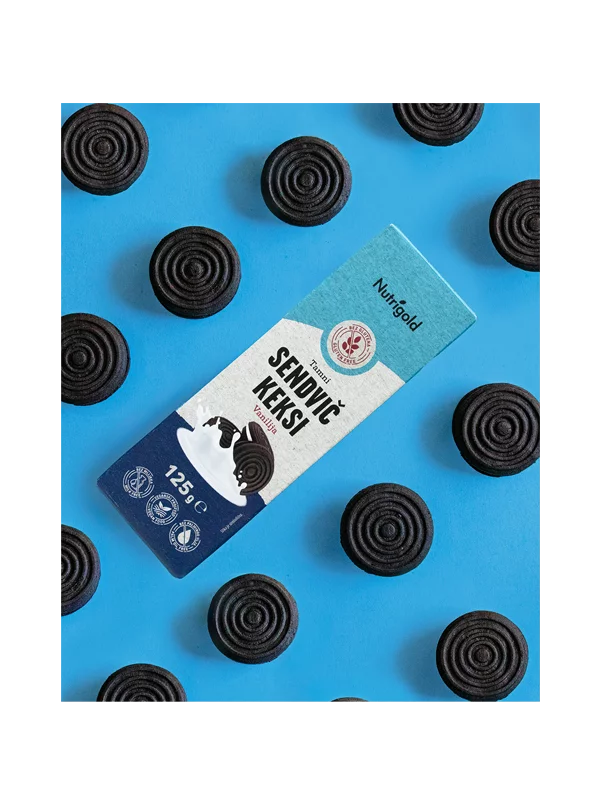 Nutrigold temni sendič piškoti z vanilijo 125g